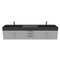 Castello Usa Amazon 84-inch Gray Vanity Set with Black Top and Brushed Nickel Handles CB-MC-84G-BN-2056-BL - alternate 8